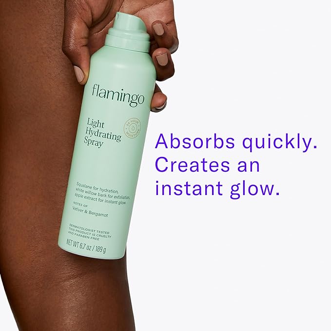 Flamingo Light Hydrating Spray for Women - 24 Hour Moisturizing Body Hydration - 6.7 oz