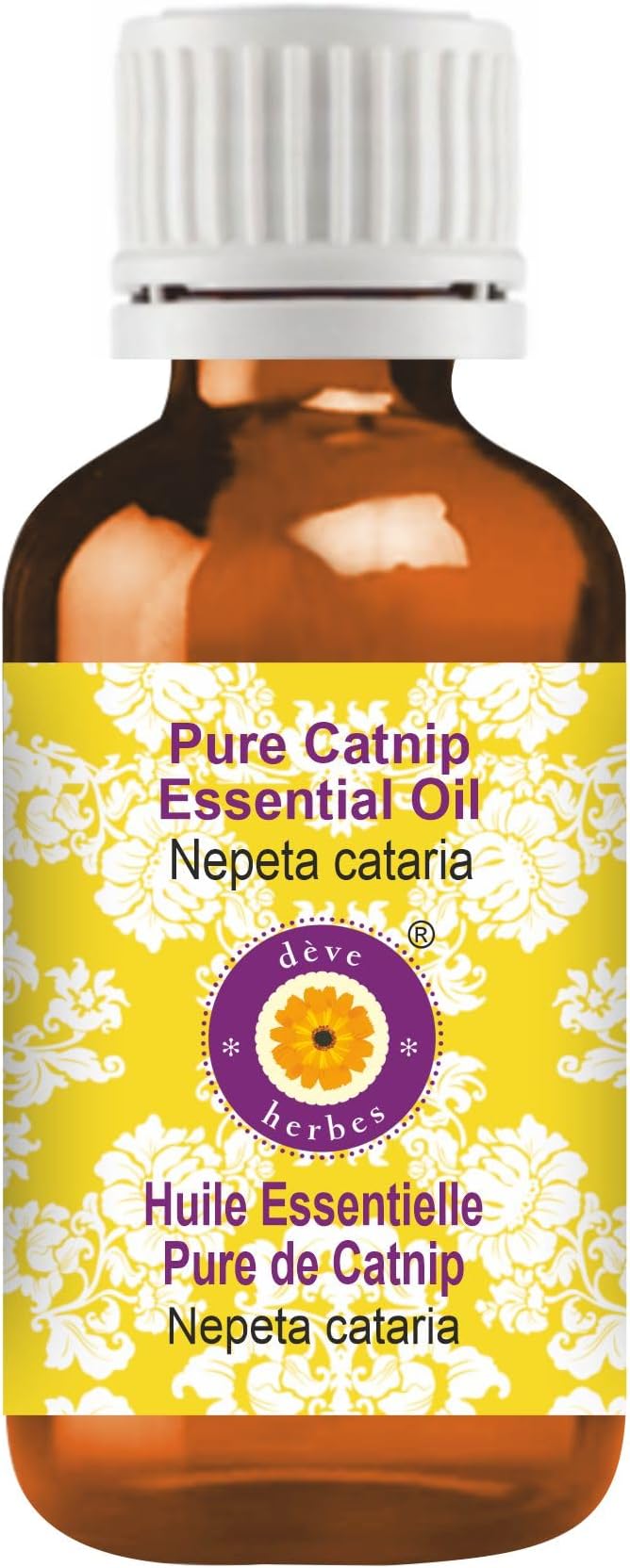 Deve Herbes Pure Catnip Essential Oil (Nepeta cataria) Steam Distilled 15ml (0.50 oz)