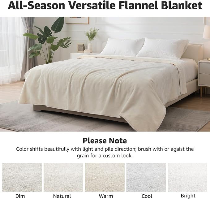 LOOBANI Waterproof Blanket for Queen Bed, Couch Cover 80" x 90", Beige | Reversible Soft Flannel, Large Dog Blankets, Spill-Proof Sofa Cover for Furniture Protection, Pet Hair Resistant, Noise Free