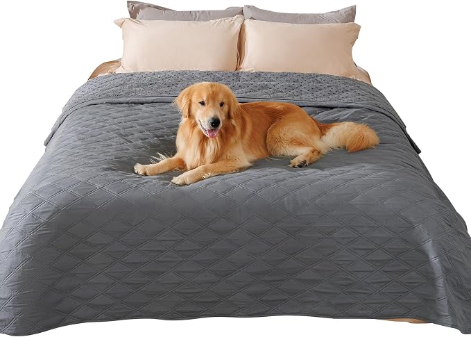 Luciphia Waterproof Couch Cover for Dogs, Non-Slip Pet Sofa Protector | Non-slip waterproof couch cover scratch-resistant machine washable protects sofa bed from spills fur claws, Grey, 82" x 120"