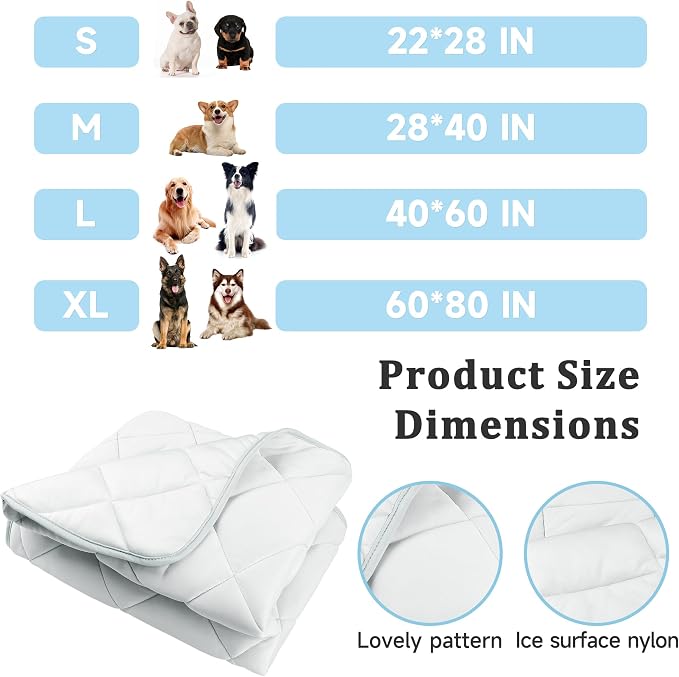 Cooling Blanket for Dogs, Dog Cooling Mat & Bed, Q-MAX>0.42- Lightweight, Durable & Breathable Pet Throw for Sofa, Car and Furniture Protector, Reversible Design, Easy to Clean, 60"x80", Gray