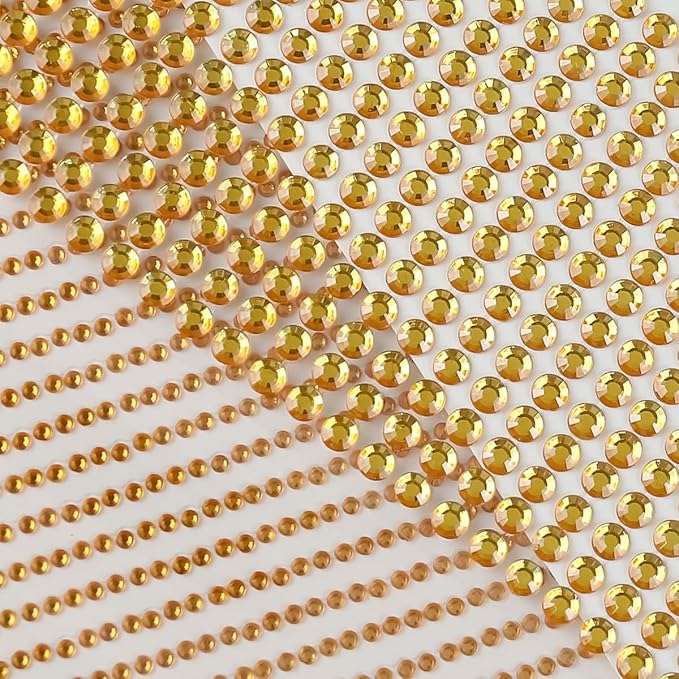 3090PCS Face Gems Eye Jewels Rhinestones Crystals Stickers 3/4/5/6mm With Gold Stickers for Body, Stick on Jewels Makeup Glue for Eye Hair Nails Make up and Craft Decor