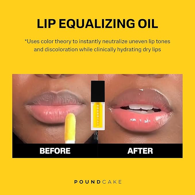 POUND CAKE Cake Theory Lip Tone Equalizing Oil Duo | Hydrating and High-Shine Blurring Lip Oils in Browning (Purple Brown Tint) & Melted Butter (Yellow Tint) | Clean, Vegan, and Moisturizing Formula –
