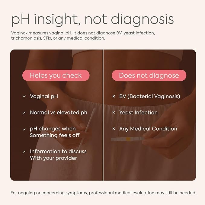 Vaginal pH Test Kit for Women - At Home BV & Yeast Infection Kit - 10 Tests | Individually Wrapped