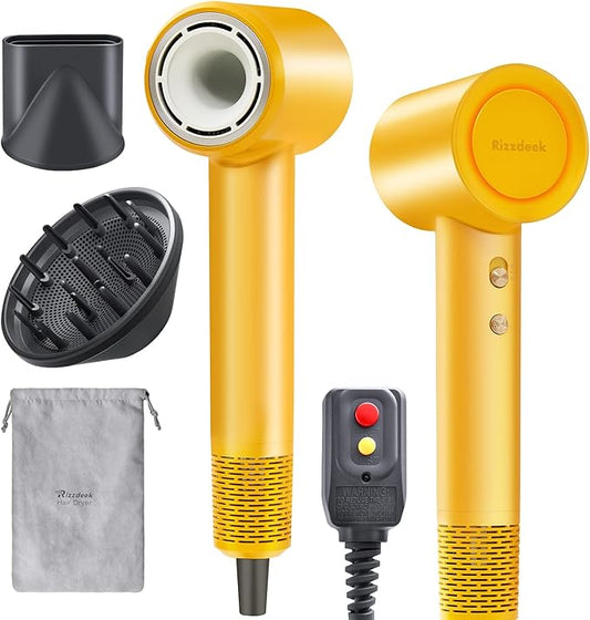Lightweight Hair Dryer, High-Speed 110,000 RPM 300M Negative Ions Brushless Blow Dryer for Frizz-Free Shine, Fast Drying Intelligent Thermo-Control, Quiet Travel Dryer with Magnetic Nozzle