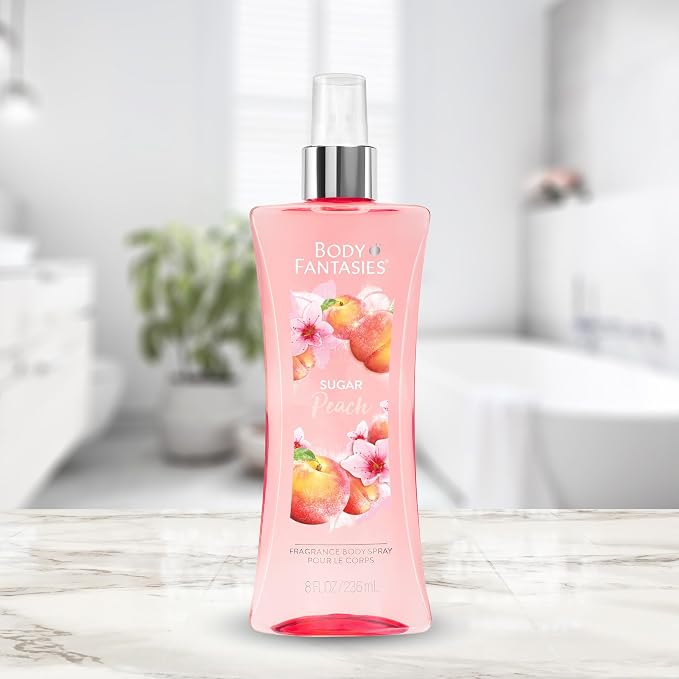 Body Fantasies Signature Fragrance Body Spray, Sugar Peach, 8 fl oz