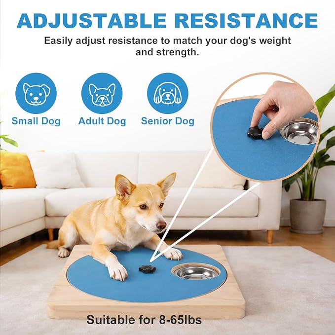 Dog Nail Scratch Board with Treat Board, Stress-Free Nail Care for Dog | Wood Scratching Pad with Sandpaper and 6 Steel Bowls, Nail File Toy for Dog