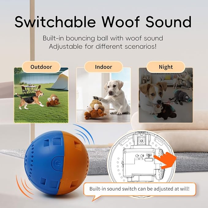 Interactive Dog Toys, Moving Squeaky Plush Dog Toy-Hermit Crab