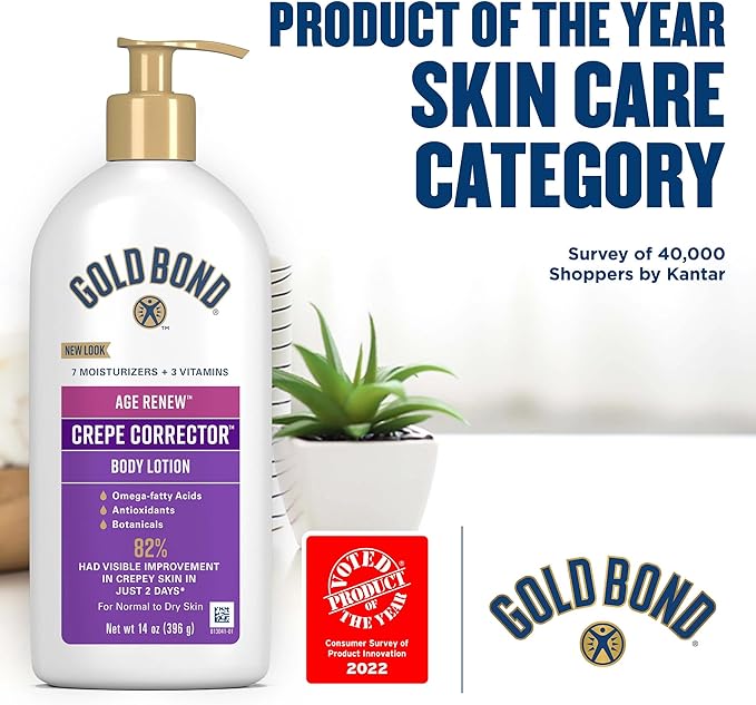 Gold Bond Age Renew Crepe Corrector Body Lotion, Replenishing & Smoothing Formula, Gold Bond Crepe Corrector Body Lotion, 14 oz