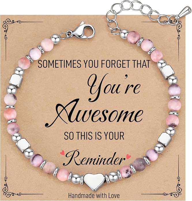 TONY & SANDY Tiny Beaded Bracelets for Women, Sometimes You Forget You're Awesome Gift, Unique Gifts for Women, Mom, Daughter, Wife, Coworker, Best Friend, Bestie, Granddaughter