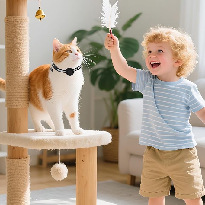 GPS Tracker for Cats (1 Pack), Mini GPS Cat Tracker, Smart Pet Activity Tracker, No Monthly Fee, Compatible with Apple Find My(iOS Only), Anti-Lost, Finder Tag for Vehicles, Pets, Kids, Items