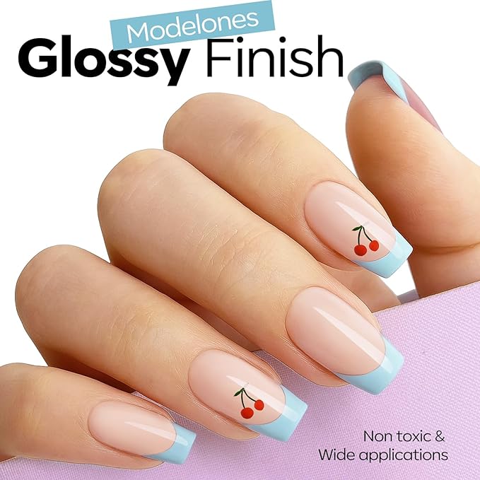 modelones Baby Blue Gel Nail Polish Ligh Sky Blue Pastel Nail Poish Soak Off Pastel U V DIY Gel Nail Manicure 15 ML