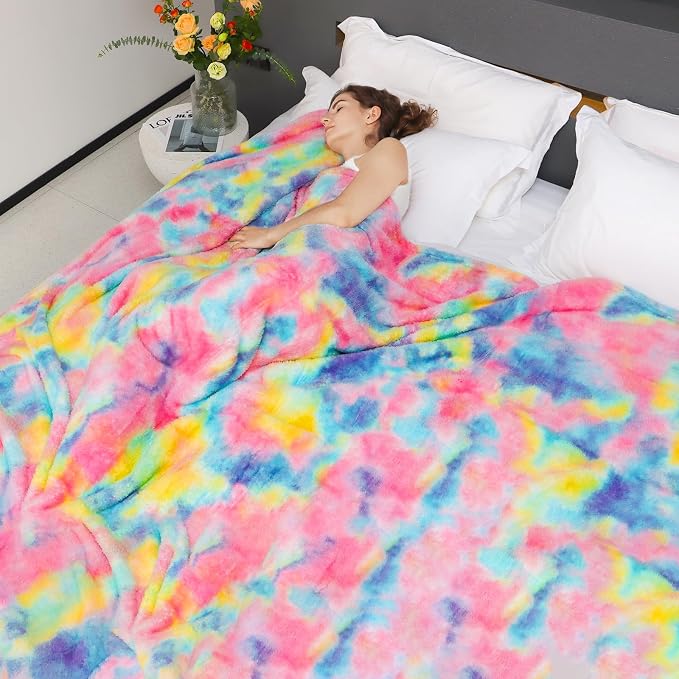MUGD Lightweight Blanket Fleece Big Blanket Fuzzy Throw Blanket for Bed Queen Size
