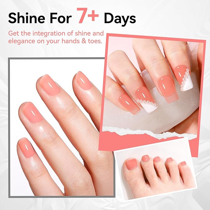 Pink Nail Polish Fast Dry Sheer Tinted Blush Rose Fingernail Polish, Jelly Pink 12-Toxic Free Vegan Rich in VE Nail Lacquer for All Tone Skin Home DIY Nail Art Gift for Women Girls