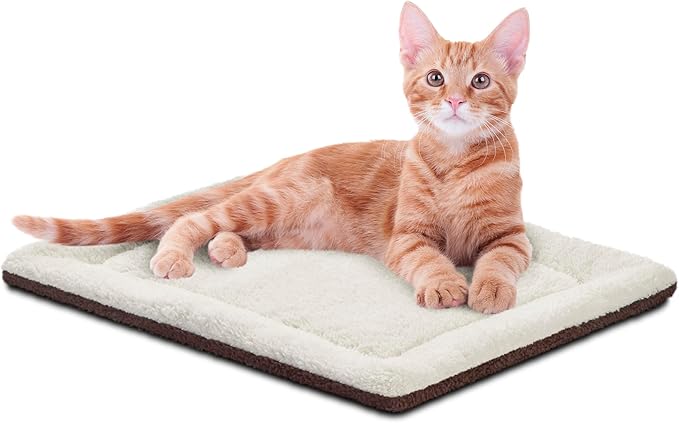 K&H Cat Bed, Self-Warming Pet Pad, Reversible Oatmeal/Chocolate | Self Heating Cat Bed, Pad for Outdoor Kitty Houses, Thermal Mat for Indoor Pet Beds & Furniture, Machine Washable