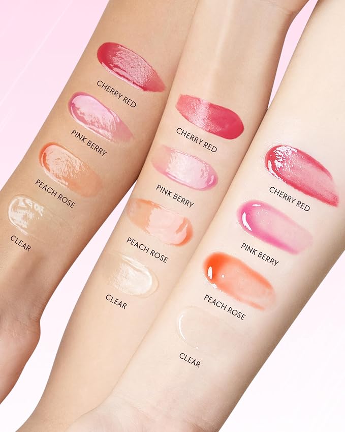 Hydrating Brightening Lip Serum, Smooth Tinted Lip Stain, Plumping Lip Gloss with Polypeptide Squalane, Moisturizing Balms, Brighten Dark Lips, Korean Beauty Makeup (06 Cherry Red)