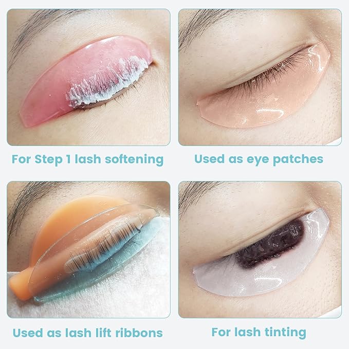 Flat Lash Lift Shields Glueless Ultra Thin Silicone Pads for Perming Lotion No.1, Lash Softening Shields for Easy Korean Eyelash Lift (Blue)