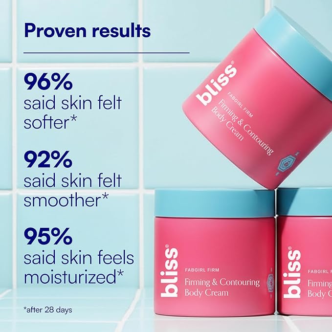 Bliss Fabgirl Firm Body Firming & Contouring Cream – Hydrating Skin Tightening Lotion with Collagen Amino Acids, Caffeine & Niacinamide - Improves Elasticity, Smoothness & Texture-For All Skin Types