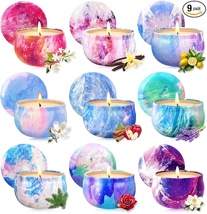 Aromatherapy Candles for 9 Pack, Scent Jar Candles Gifts for Women, Home Scented Candles Set for Valentine Birthday Mother's Thanksgiving Day Present
