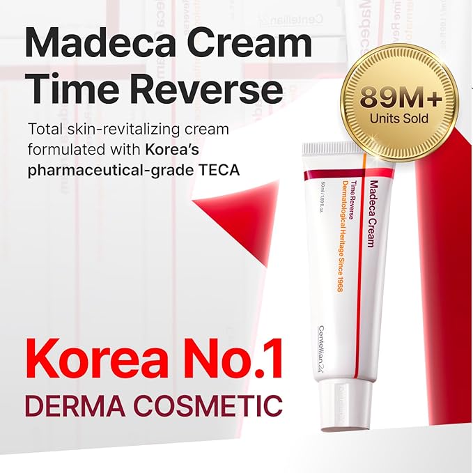 CENTELLIAN 24 Madeca Cream Time Reverse 50ml Signature Edition Set – 2 Creams + 2 Lifting Masks, Cica Anti Aging for Wrinkles, Firming and Centella Asiatica for Sensitive Skin, Korean Skin Care