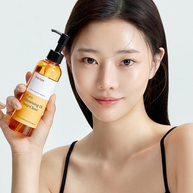 MANYO Pure Cleansing Oil Korean Facial Cleanser, Blackhead Melting, Daily Makeup Removal with Argan Oil, Korean Skin care 6.76 fl oz (200ml)