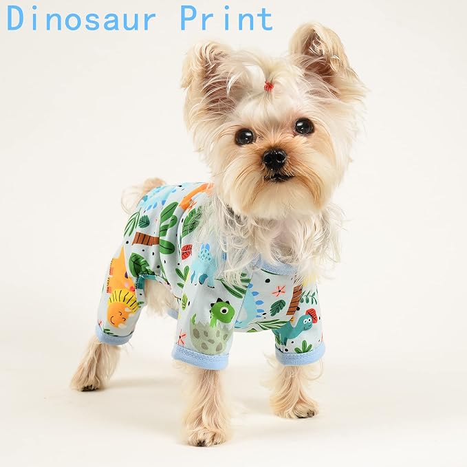 Dog Pajamas for Small Dogs Boy Girl, Dog Clothes Tiny Chihuahua Yorkie Spring Summer Shirt, Cute Puppy Outfit Pjs Jumpsuit Cat Onesie Apparel Pet Clothes