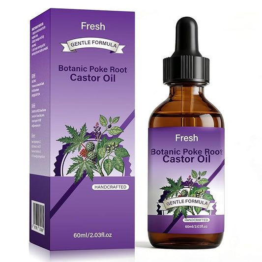 Poke Root and Castor Oil – Lightweight Moisturizing Skin Care Oil for Face & Body Use
