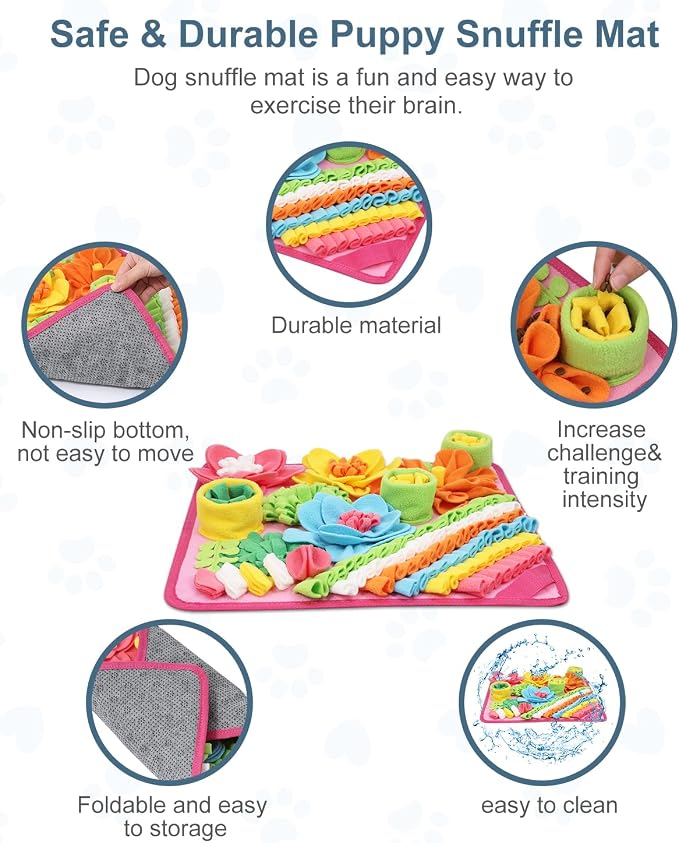 Snuffle Mat for Dogs, 15.4-Inch Felt Wool for Small/Medium Pets