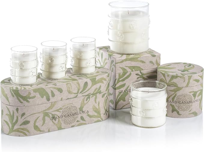 Zodax Grand Casablanca Glass Jar Scented Candle for Home Decor - Single-Wick Candle Ideal for Kitchen and Bathroom - Makes a Great Gift for Women and Men - Wild Tuberose - 12 Oz.