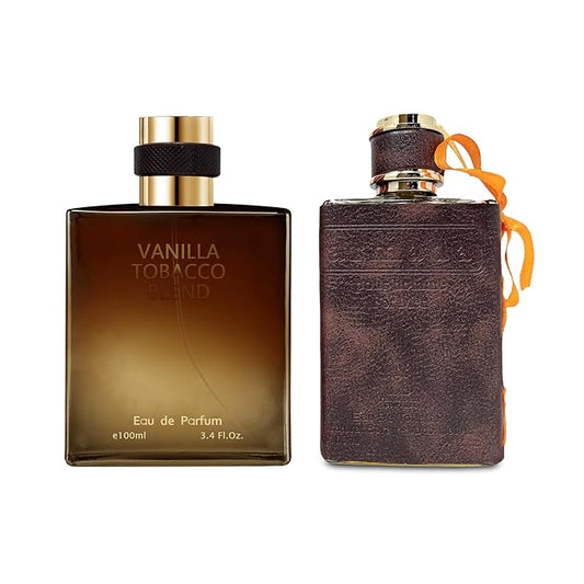 AFLUXE 2PCS Mens Perfume Cologne Long Last Strong EDP Natural Spray Gift Set, with Cocoa, Dried Fruits, Woody Fragrance for Daliy Use, 3.4 Fl Oz / 100 mL Each (Armada Men & Vanilla Tobacco)