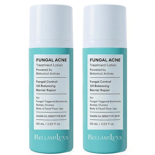 BellamiLuxx Fungal Acne Treatment Lotion: Helps with Bumps, Clusters, Itch & Redness – Lightweight Anti-Fungal Face & Body Moisturizer for Fungal Skin with Natural Actives & Soothing Plant Extracts