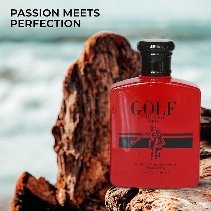 A CENTER Golf Limited Red Cologne for Men/Eau de Parfum Natural Spray 3.4 Fl Oz Perfume for Men Suitable for All Skin Type Fragrance Daily Used