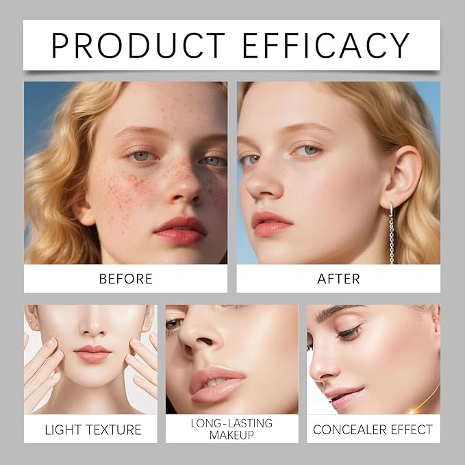 Color Changing Foundation Stick, Medium to Full Coverage Cream Stick Hydrating Makeup, Dual-Ended with Soft Brush for Flawless Look, Portable & Travel-Friendly (Dark Skin)