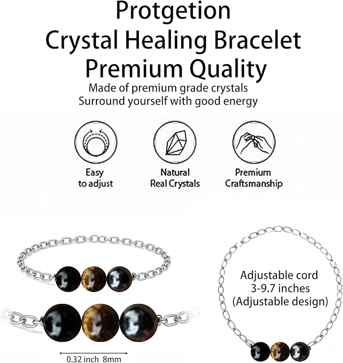 Healing Crystal Keychain Bracelet Set Healing Stones Anxiety Relief Natural Crystal Keychain for Women