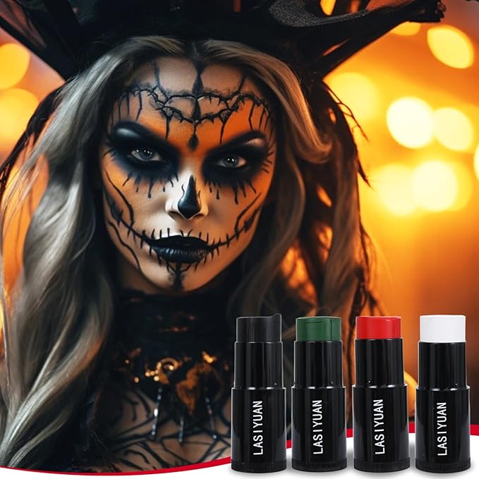 Face Body Paint Stick (RED)，Water Resistant Sports Body Makeup Athletes Softball， Football Baseball Eye Stick， Professional Halloween Face Makeup Kit ，for Halloween costume， Zombie Clown Vampire