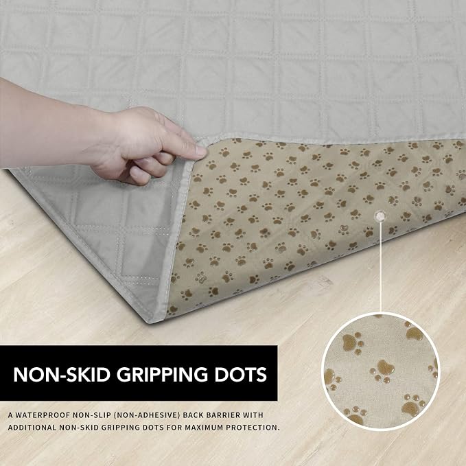 Easy-Going Waterproof Dog Bed Cover, Non-Slip Pet Blanket, 30x70in | Light Gray, Leakproof Couch Cover, Machine Washable Furniture Mattress Protector, Soft Sofa Mat For Dogs, Pet Friendly