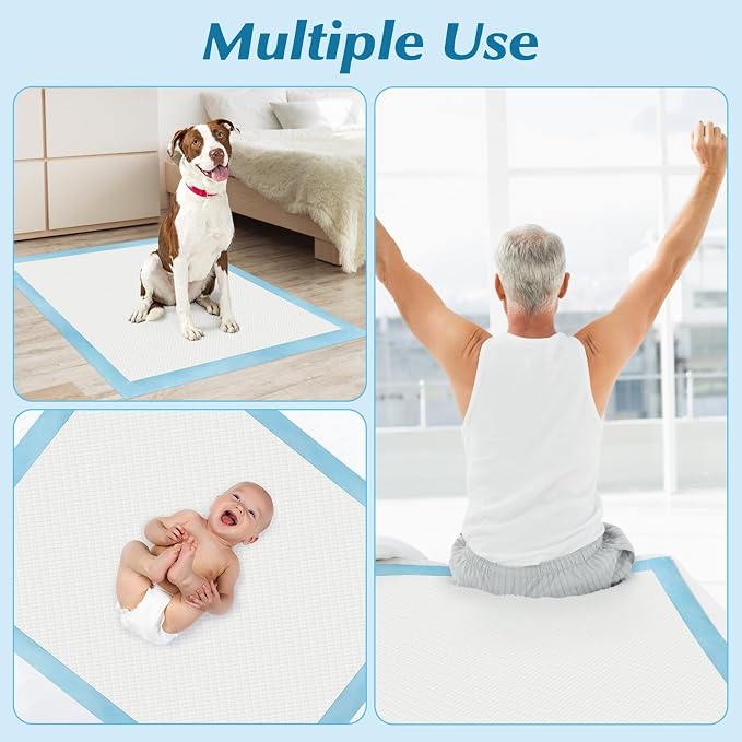 50 Count 30” x 36” Super Absorbency Disposable Underpads | Leakproof Quick Drying, Baby Puppy & Adults Bed Pads Disposable Adults, Dog Pee Pads Extra Large, XXL Incontinence Pads