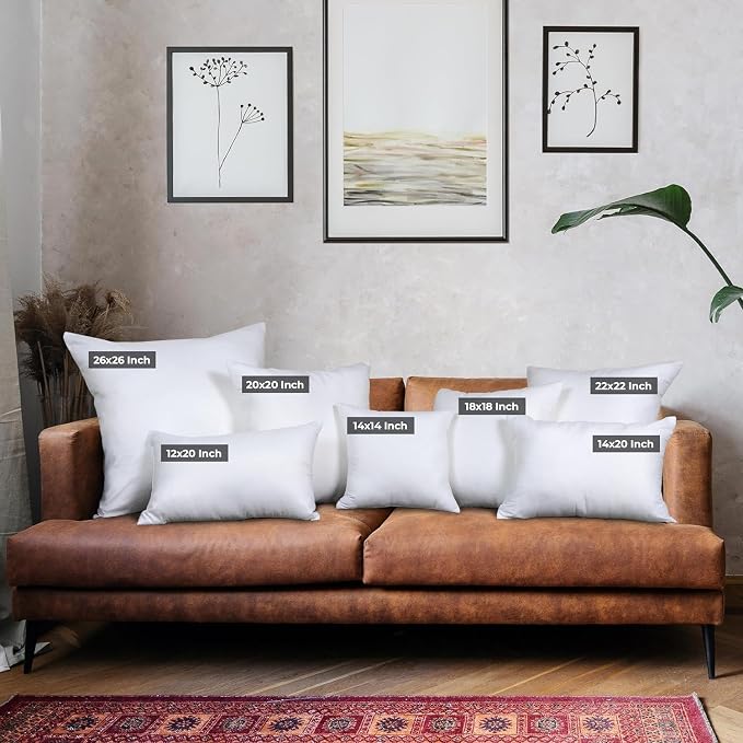 Utopia Bedding Throw Pillows, 26x26 Pillow Inserts, Pack of 1, White | Down Alternative Throw Pillow Inserts, Couch Pillows for Indoor Decor, Plush & Supportive, Decorative Cushion for Sofa, White