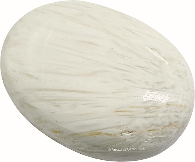 Amazing Gemstone Scolecite Crystals and Healing Stones - Extra Large Palm Stone Crystals Piedra - Crystal for Good Luck, Positive Energy, Meditation - Unique Stocking Stuffers Gifts for Women, Men