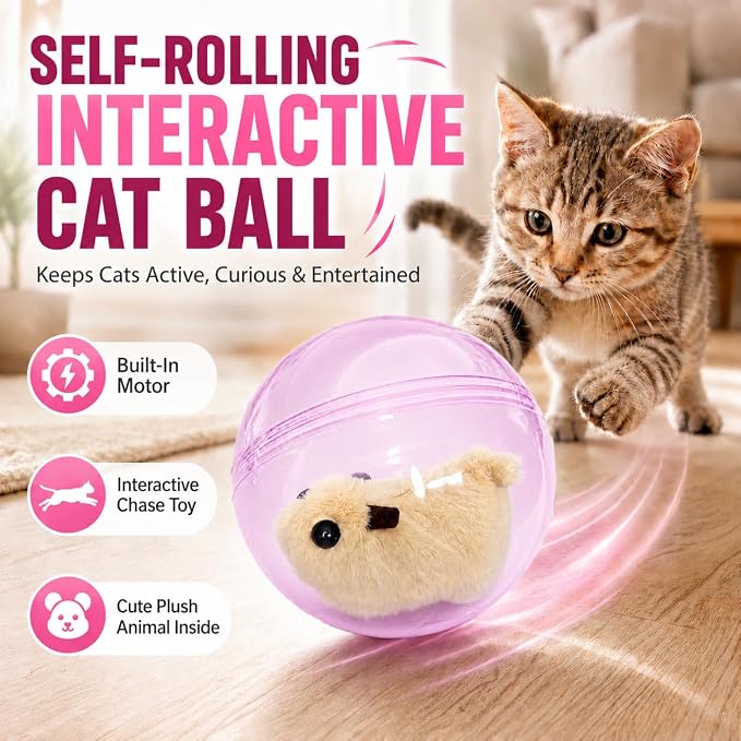 Self Rolling Interactive Cat Ball Smart Cat Ball Toy
