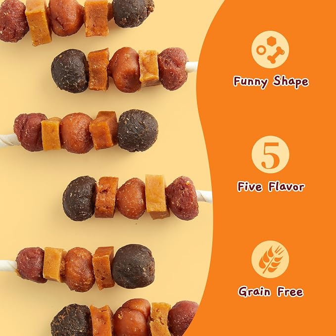 Jungle Calling Multi-Flavor Dog Kabob Treats, Edible Rawhide Stick, 10.6 oz | Premium Snacks for Medium & Large Dogs, Made with Chicken, Duck, Beef, Sweet Potato and Pumpkin, Perfect for Special Moments