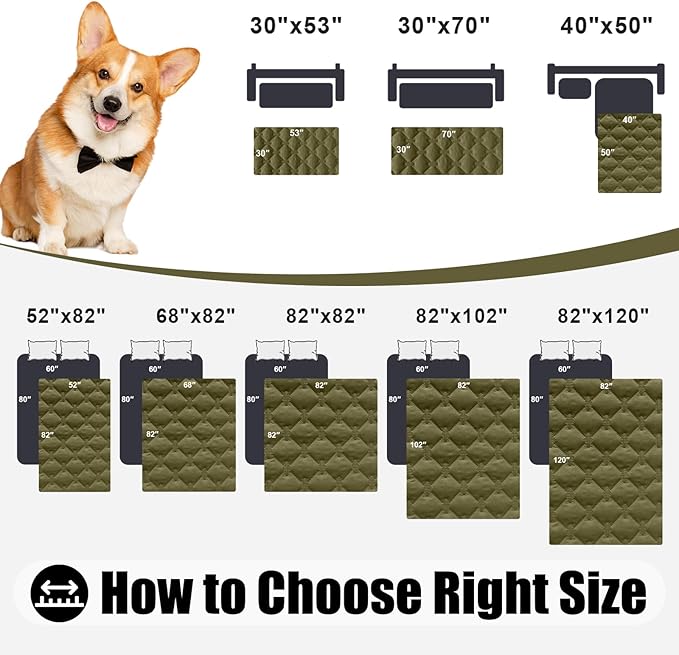 Smiry Waterproof Dog Bed Cover Blanket, Reversible Pet Blanket | Soft Reversible, Washable Leakproof Cats Dogs Couch Cover for Sofa, Couch, Furniture (30x70 Inch)