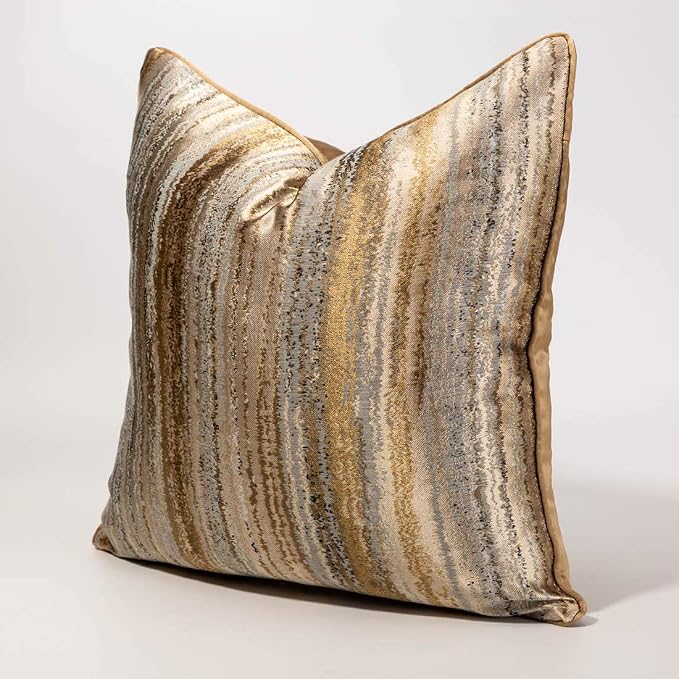 vctops Decorative Luxurious Throw Pillow Covers Square Cushion Cases Pillowcase for Bed Sofa Couch Chair Car Home Decor (Gold, 18"x18")