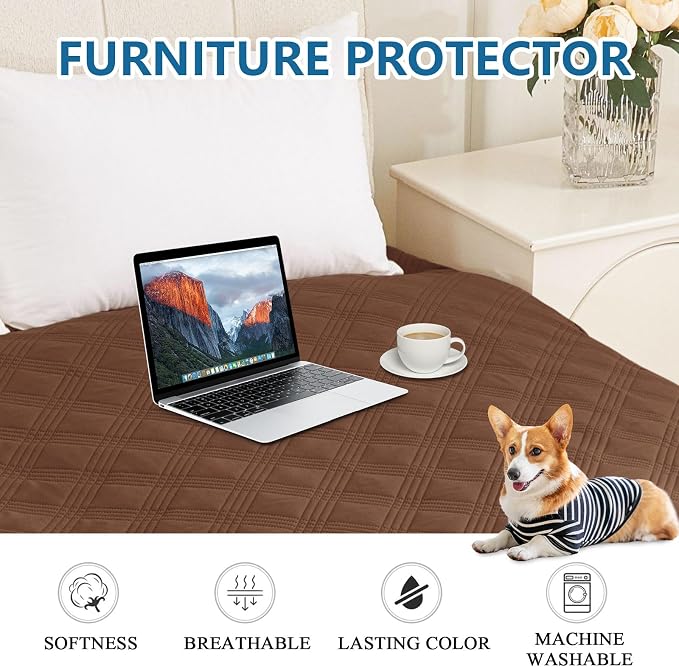 Waterproof Reversible Dog Blanket, Soft Couch Cover for Dogs Washable | Dual-Sided Waterproof Pet Bed Blanket, Resist Stains Spills & Pet Hair, Practical Furniture Protector For Pets, Size 30"x70"