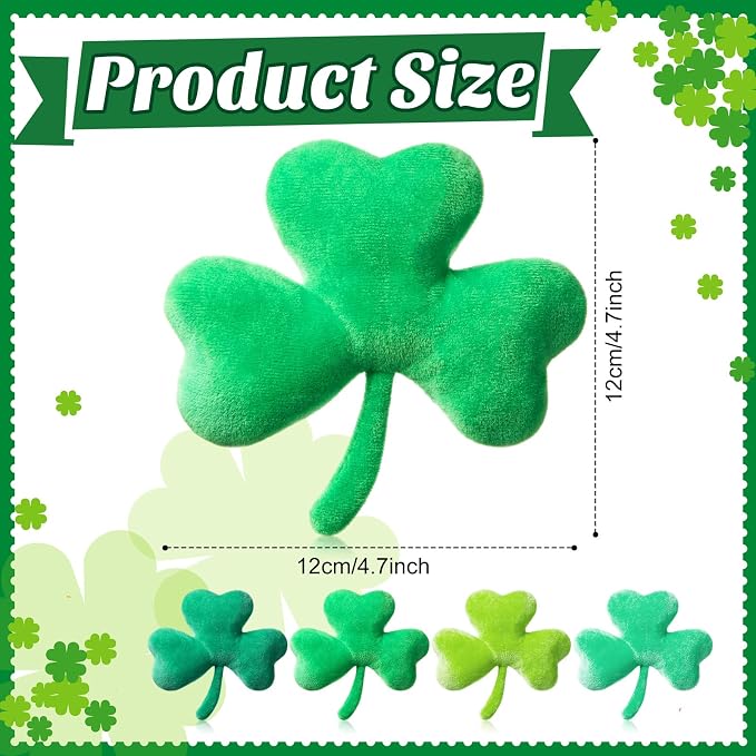 Civaner 24 Pcs Stuffed Dog Toy Squeaky Plush for Small Breed, Clover