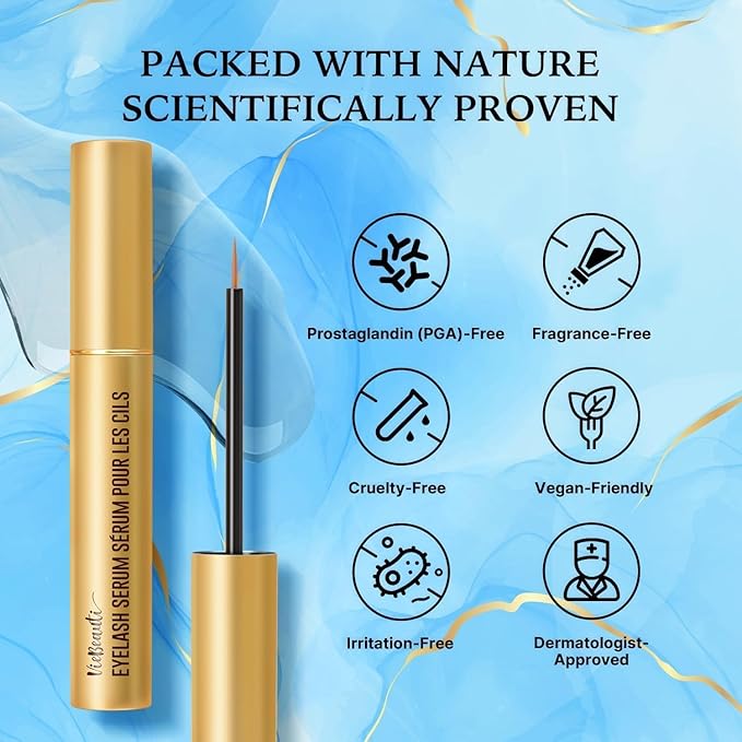 VieBeauti Eyelash Serum for Daily Lash Care, Gentle PGA-Free Lash Conditioning Serum to Support Healthier Looking Lashes, Vegan & Cruelty-Free