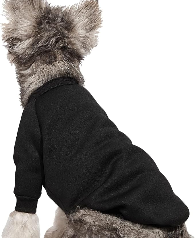 Puppy Sweater for Small Dogs Clothes Warm Winter Cat Clothe Pet Sweatshirt Knitwear Doggie Kitten Clothing, Black, X-Large