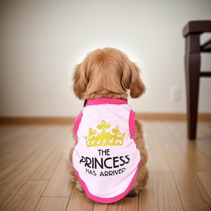 Pistha 4 Pack Dog Shirts Summer Printed Puppy Clothes Cute Sleeveless Pet T Shirts Dog Clothes for Small Medium Dogs Cats Girl(M)