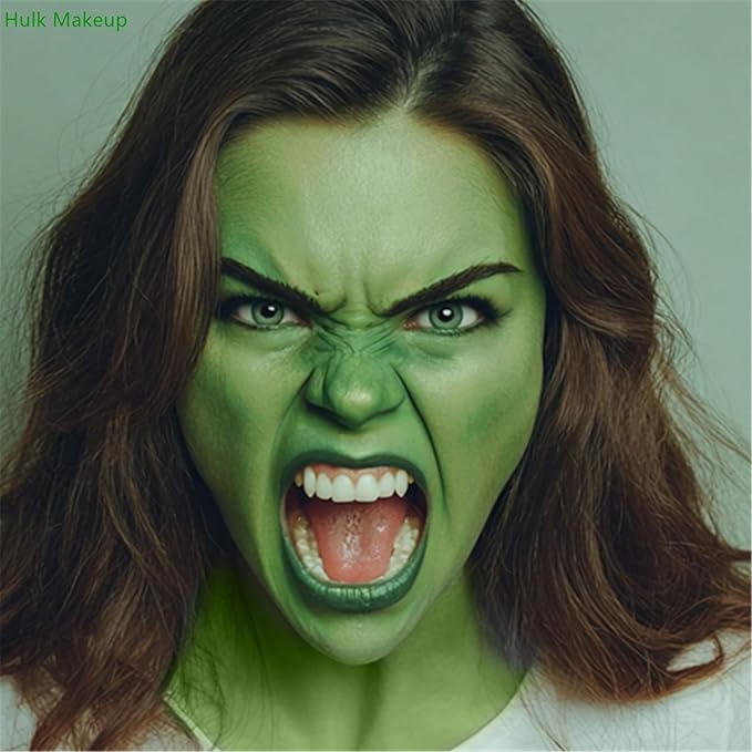 Go Ho Green Face Paint Stick,Water Based Cream Body Paint Washable,Highly Pigmented,Smooth and Safe for Skin,Halloween Cosplay SFX Makeup,Green Witch Costume Face Paint