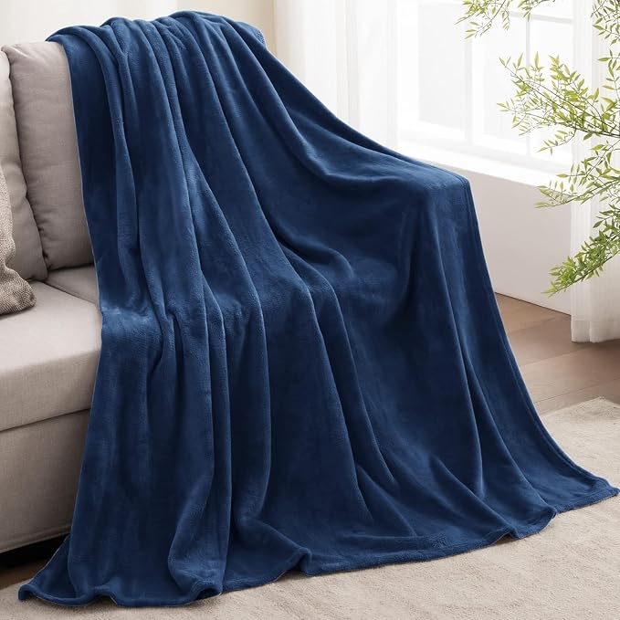 BEDELITE Fleece Blanket Soft Plush Throw for Couch Navy 50"x70" | Ultra Soft Fleece, Plush Microfiber, Lightweight Warmth, All Season Comfort, Fade Resistant, Machine Washable, Couch Sofa Bed